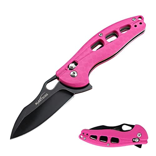 ALBATROSS FK036SC-BK Satin Blade FRN Handle Assisted Open Folding Knife — D-Pink/Black