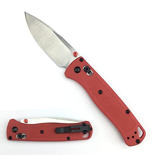 7.4in Satin Finish 8Cr13MoV Drop Point Grivory Handle Pocket Knife for Men (Red)