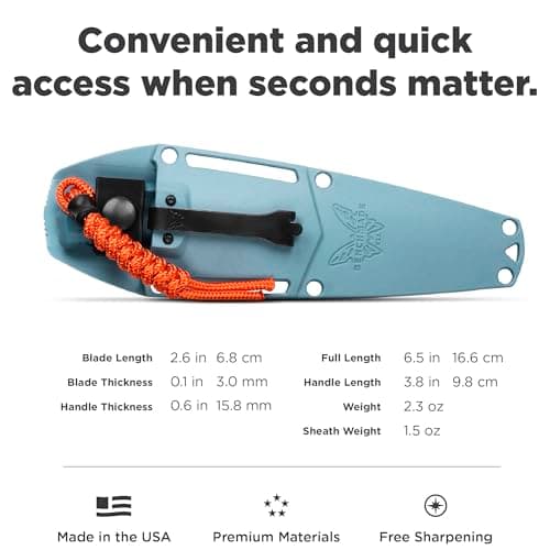 Benchmade Intersect Outdoor Knife - Depth Blue Santoprene Handle