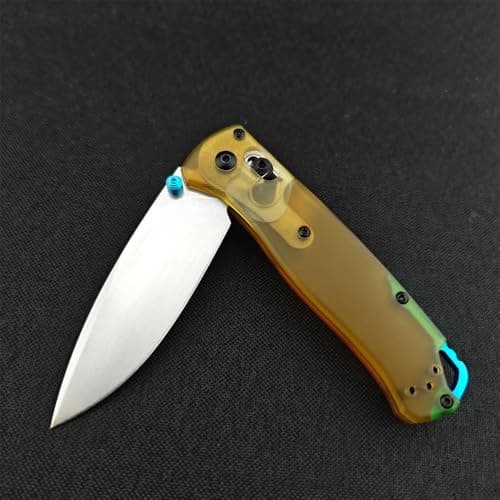 Axis Lock Knife, 7.4" EDC Folding Pocket Knife, D2 Blade, PEI Handle, Deep Carry Clip, Thumb Stud, Outdoor Camping (Whit
