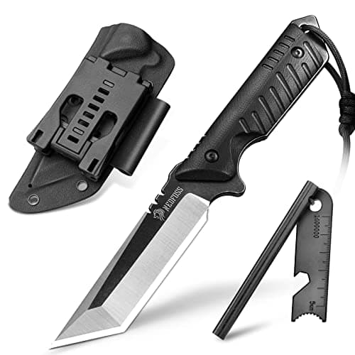 NedFoss Tactical Survival Knife with Fire Starter - Camping Gift for Men