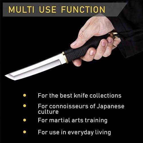 Grand Way Survival Tactical Tanto Knife – 5.9" Full Tang – 3+ Colors