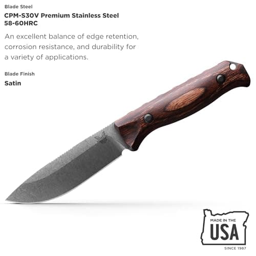 Benchmade Saddle Mountain 15002 Hunting Knife Wood Handle