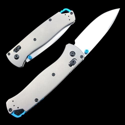 HUAAO Bugout 535 Damascus Foldable Knife with Titanium Handle — 440C blade
