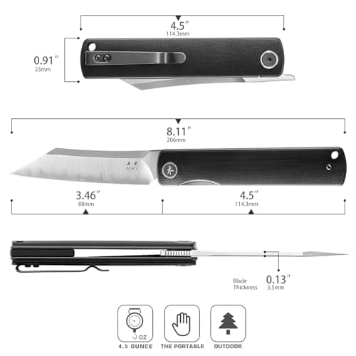Miki Camping Pocket Folding Knife, SLD-MAGIC Steel, G10 Handle