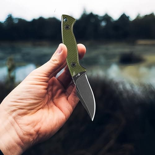 Compact 2.4" Fixed Blade Neck Knife, D2 Steel, Dark Stonewash, G-10 Handle