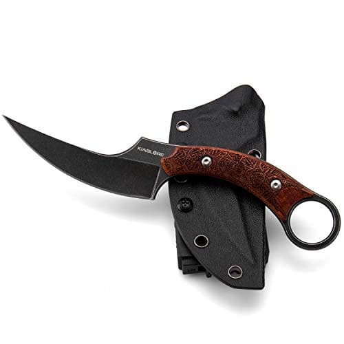 Black G10 Handle 440C Stainless Steel Outdoor Survival Field Knife with Sheath