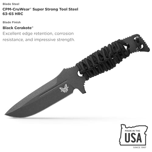 Benchmade Adamas 375 Tactical Knife with Black Paracord Handle