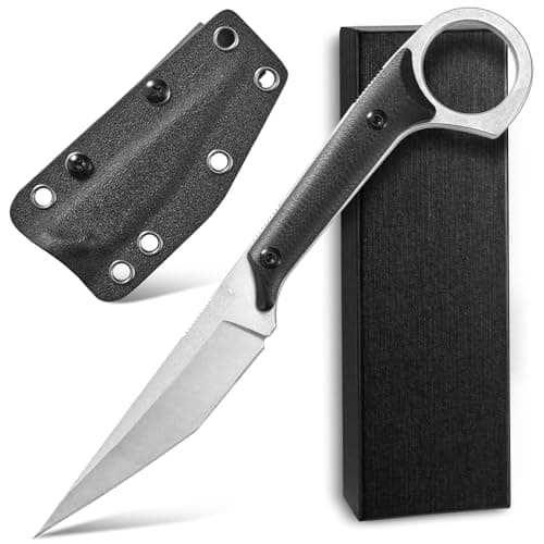 Ccanku C1140 D2 Blade G10 Handle Knife for Outdoor, Survival, Hiking, Camping (Black) — Silver
