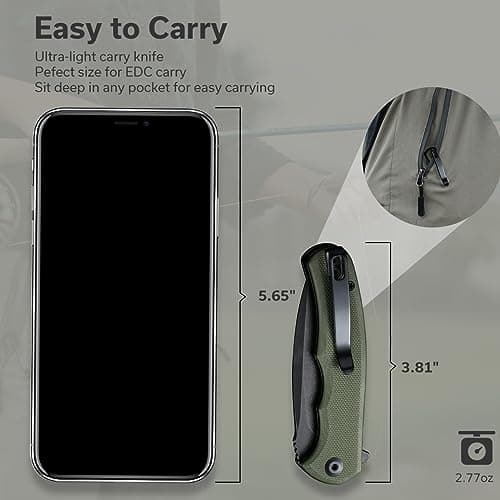 CIVIVI Mini Praxis Folding Pocket Knife, D2 Steel Blade, G10 Handle, EDC Knife with Clip C18026C-1