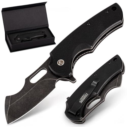 BEEFBOY Stone Wash D2 Pocket Knife for Men | Folding Flipper Knife with Case