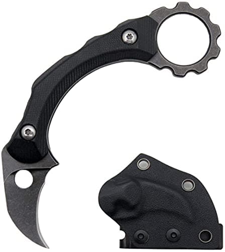 Canku C1105 D2 Steel Fixed Blade Knife, G10 Handle, EDC, Outdoor Survival, Camping (Black)
