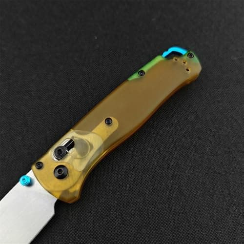 Axis Lock Knife, 7.4" EDC Folding Pocket Knife, D2 Blade, PEI Handle, Deep Carry Clip, Thumb Stud, Outdoor Camping (Whit