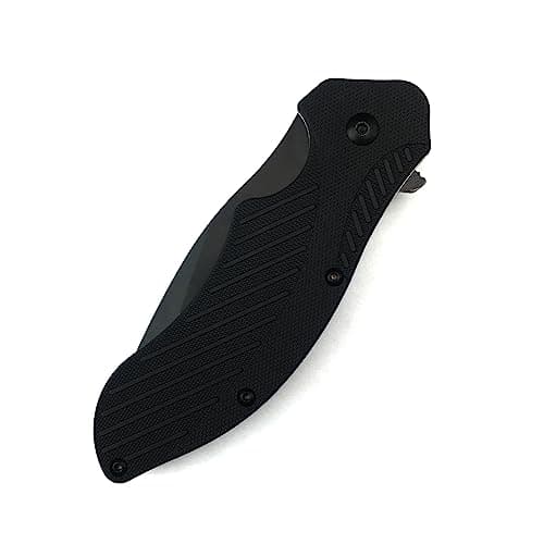 Black Serrated 3" 8Cr13MoV Knife, Glass-Filled Nylon Handle, Liner Lock, Flipper OC