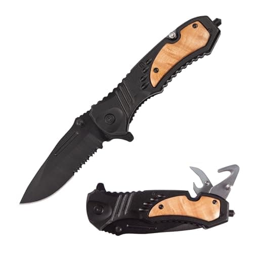 Tactical 5-in-1 Multitool Folding Knife, Self Defense, Camping, Hunting, Outdoors