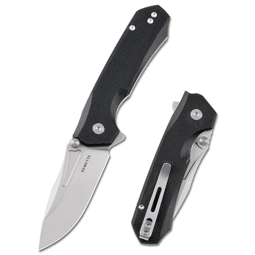 Rhino 0210 D2 Steel EDC Pocket Knife, Durable G10 Handle, Folding for Men, Camping & Hiking — Black