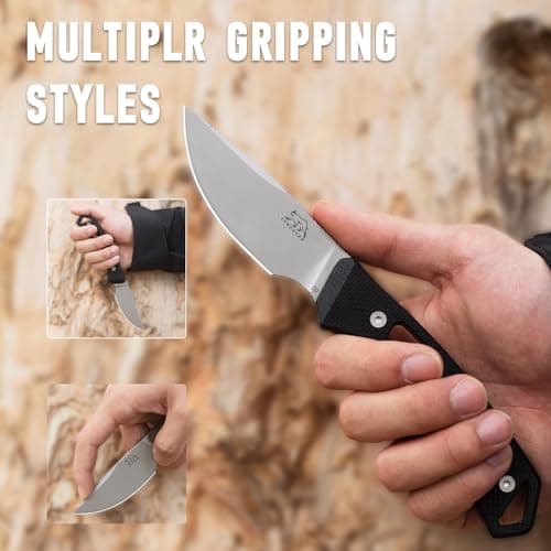 LYNXGEAR Black G10 Handle EDC Hunting Knife, 2.6" D2 Steel for Men Women