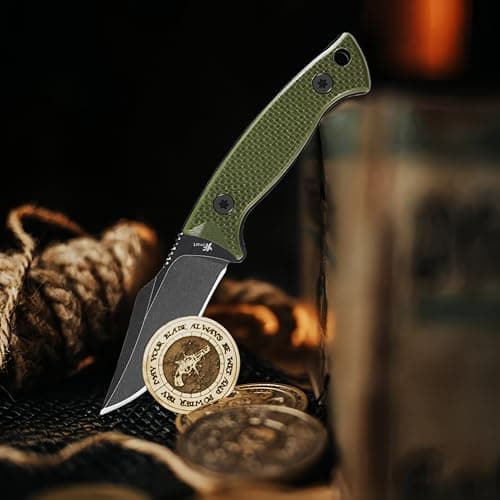 Compact 2.4" Fixed Blade Neck Knife, D2 Steel, Dark Stonewash, G-10 Handle