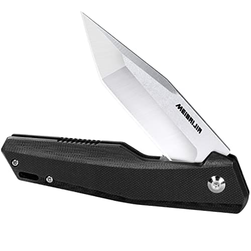 D2 Blade Liner Lock Folding Knife with G10 Handle for Hiking and Camping