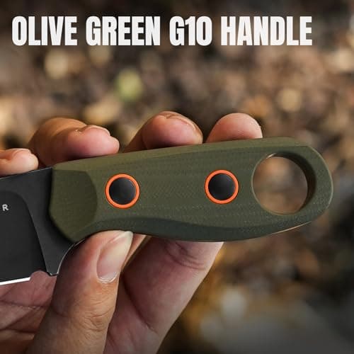 Kizer Beaver Fixed Blade Knife, 2.75" D2blade EDC Camping Knife, Olive Green G10 Handle