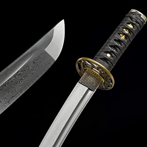 21 Inch Black Folded Steel Tanto Japanese Samurai Sword Full Tang (Small)