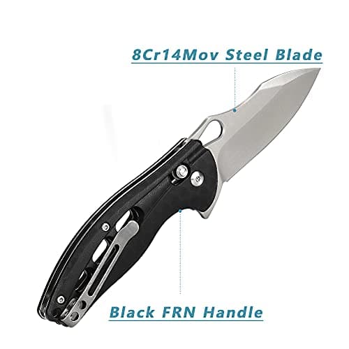 ALBATROSS FK036SC-BK Satin Blade FRN Handle Assisted Open Folding Knife