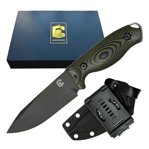 Kydex Sheathed 4" 1095 High Carbon Steel Fixed Blade Knife for Bushcraft & Camping