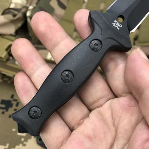 HUAAO 7.3in Full Tang 440C Stainless Steel Utility Knife with ABS Sheath