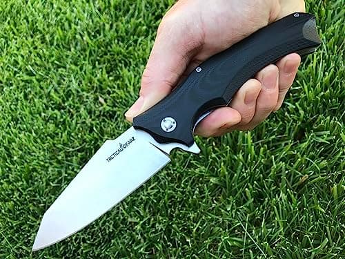 Tactical Gearz Vex Pocket Folding Knife, G10 Handle, 9Cr18MoV Stainless Steel Blade, Sheath Included