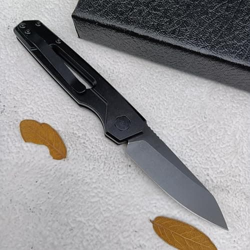 6.7 Assisted Opening Pocket Knife for Men - Lightweight Folding Knife with Push Button Lock and Aviation Aluminum Handle