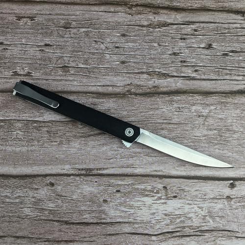 HUAAO Gentleman's Pocket Knife, 7.8 Inch Flipper, 8Cr13Mov Blade, Glass Reinforced Nylon Handle, Liner Lock (White Blade