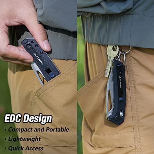 Flissa Pocket Knife, 3.25" D2 Blade, Axis Lock, G10 Handle, Black