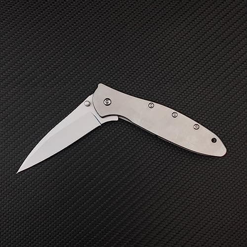 Everyday Carry Leek Pocket Knife, 2.8 inch 5Cr15 MoV Blade, Flipper Open, Frame Lock, Deep CarryClip