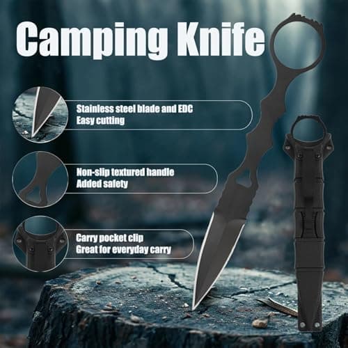 Portable 440C Steel Fixed Blade Knife with Kydex Sheath