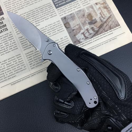 HUAAO 8Cr13MoV Flipper Camping Knife, 2.6" EDC Pocket Knife with Handle Clip and Lock
