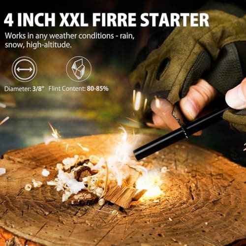NedFoss Tactical Survival Knife with Fire Starter - Camping Gift for Men