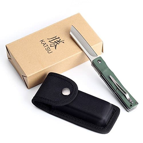 KATSU Handmade G10 Handle Bamboo Japanese Razor Pocket Knife