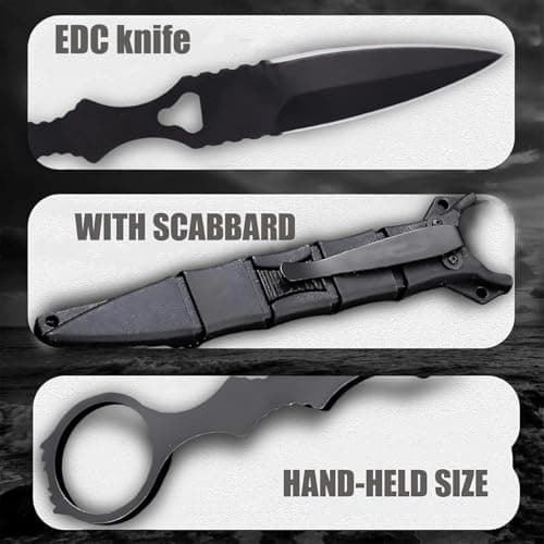 Portable 440C Steel Fixed Blade Knife with Kydex Sheath
