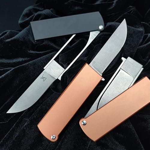 Men's Cool Reversal Pocket Knife, D2 Blade, Manual Open, T6 Aluminum Handle (Black)