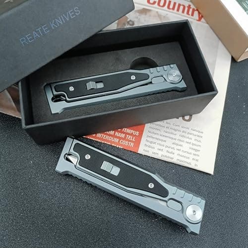 Pocket Carrot Knife 7.6 with D2 Steel Blade and Aluminum Handle - Tactical Folding Knife for Men