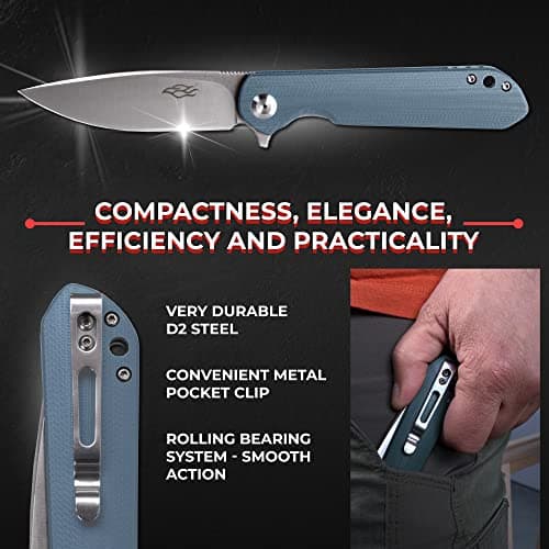Ganzo Firebird FH41 Grey Pocket Knife D2 Steel G10 Handle Outdoor Hunting EDC