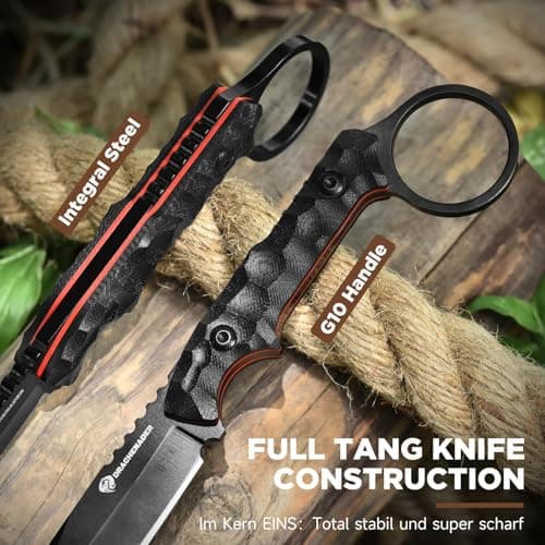 7.08" Full Tang 5Cr13moV Stainless Steel EDC Knife with Kydex Sheath, Men's Neck Knife Gift
