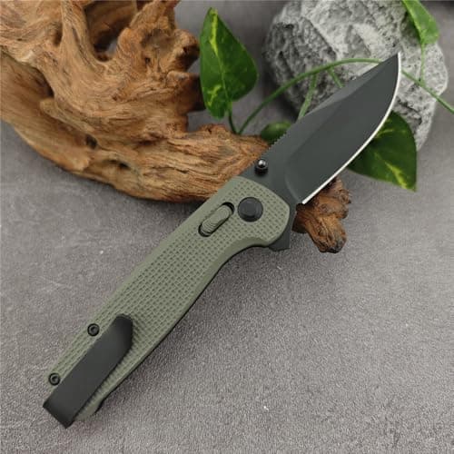 3 Blade 440C Steel Foldable Knife with Lock, Flipper Camp Defense Tools