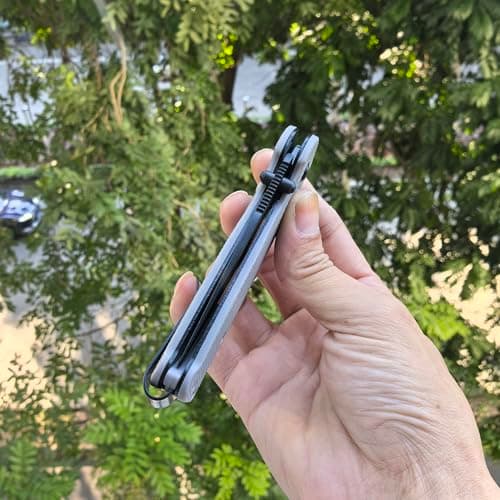 Axis Lock EDC Knife, Gray Fiberglass Handle, Coated Blade, LightweightPocket Carry