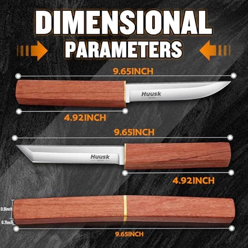 Huusk 2-In-1 D2 Steel Samurai Knife for Men: Camping, Bushcraft, Hiking, Fishing