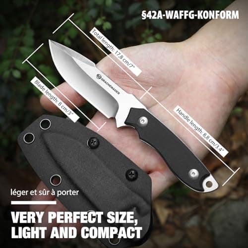 EDC D2 Steel 7-Inch Tactical Knife with Kydex Sheath and Clip Lock
