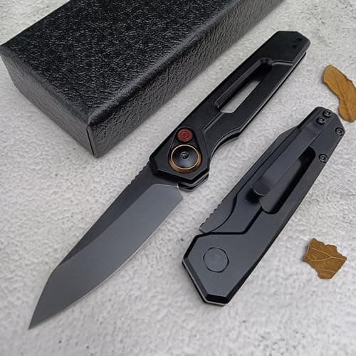 6.7 Assisted Opening Pocket Knife for Men - Lightweight Folding Knife with Push Button Lock and Aviation Aluminum Handle