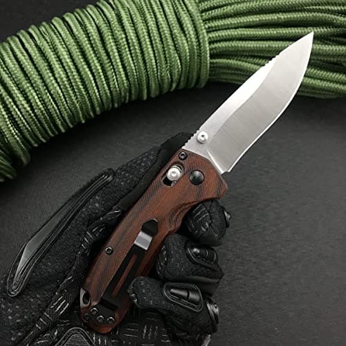 Axis Lock North Fork 15031-2 Manual Knife, 2.8" D2 Steel, Wood Handle, EDC Folding Knife
