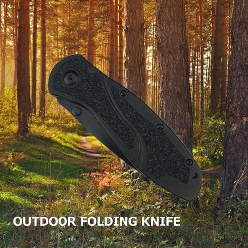 7.8 Inch Black Assisted Opening Blade Knife, 8Cr13Mov Steel, Thumb Stud, Aluminum Handle, SerratedPocketclip EDC