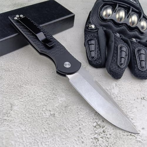 Assisted Opening 8" Tactical Folding Knife, D2 Blade, Non-Slip Aluminum Alloy Handle